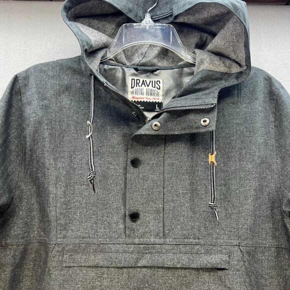 Dravus Heading Nowhere Jacket Men's L Grey Quarter Snap Hooded Anorak Coat EUC - Picture 3 of 15